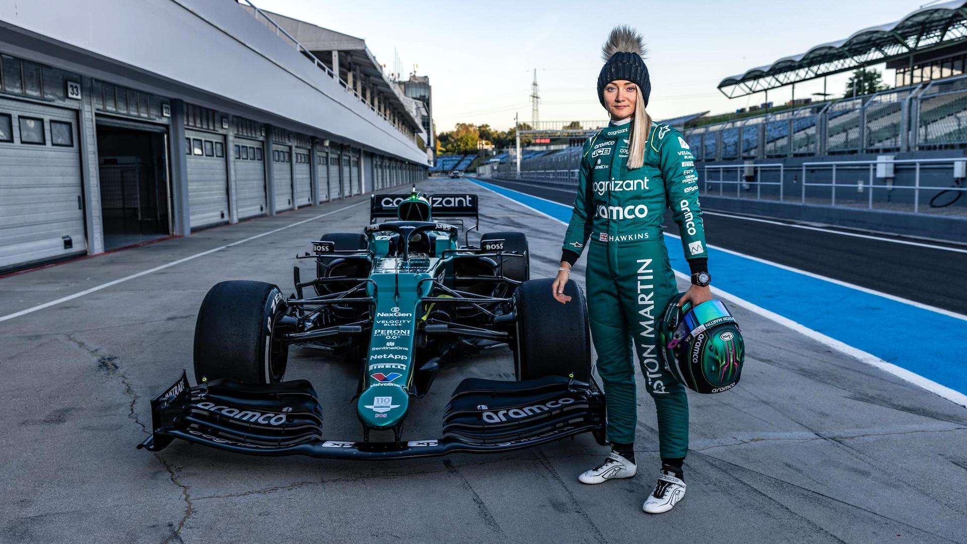 Jess Hawkins Aston Martin F1 Test